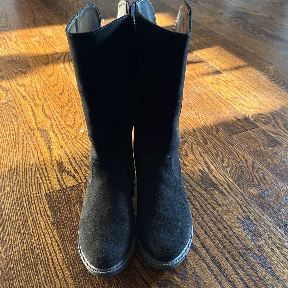 Cat & Jack size 3 Black Suede Mid-Calf Boots